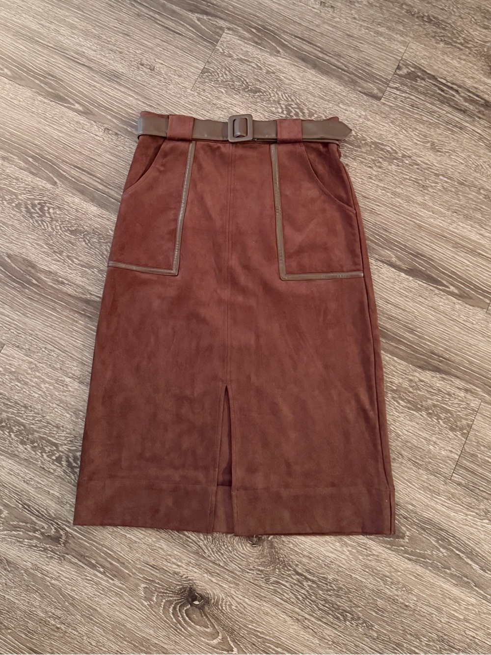 J. McLaughlin Belted Brown Skirt New
